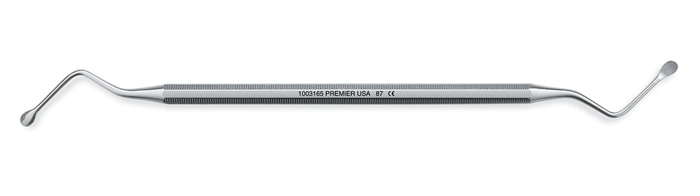 Premier Dental 1003165 Double End Lucas Alveolar #87 Surgical Curette With LTO Octagonal Handle Premier Dental 1003165 Double End Lucas Alveolar #87 Surgical Curette With LTO Octagonal Handle